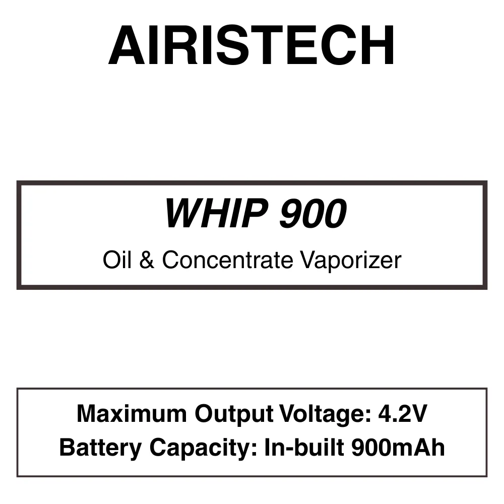 Airistech – Whip 900 – Concentrate Vaporiser – 900mAh – Dual Charging Port