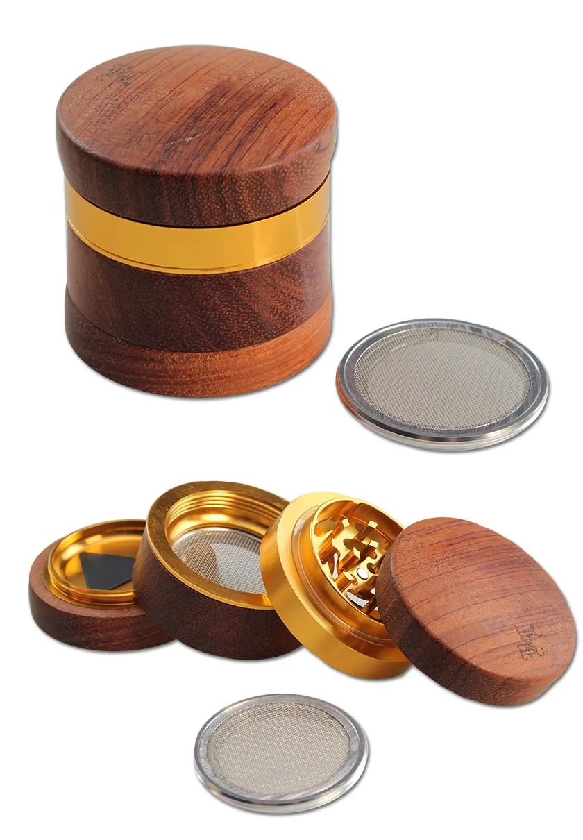 Aluminum Wooden Grinder by Black Leaf