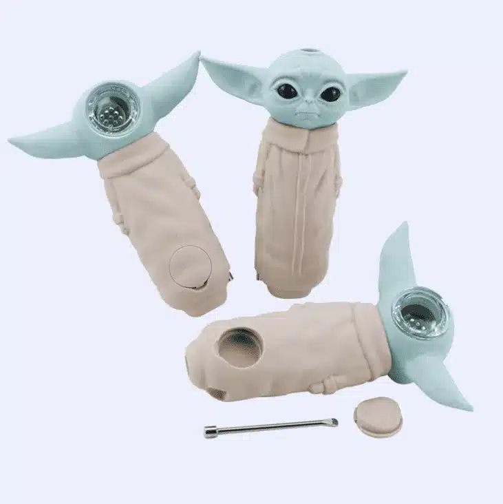 Baby Yoda silicone smoking pipe