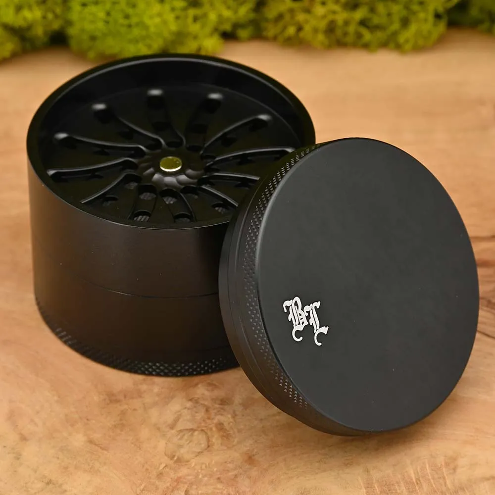 Black Leaf Masher Aluminium Grinder 63mm