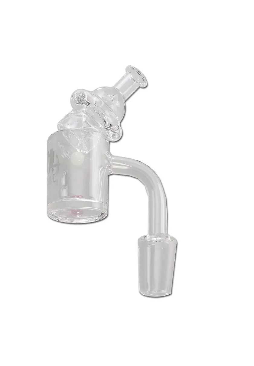 Black Leaf Quartz Banger Set with Spin Cap and Terp Pearls