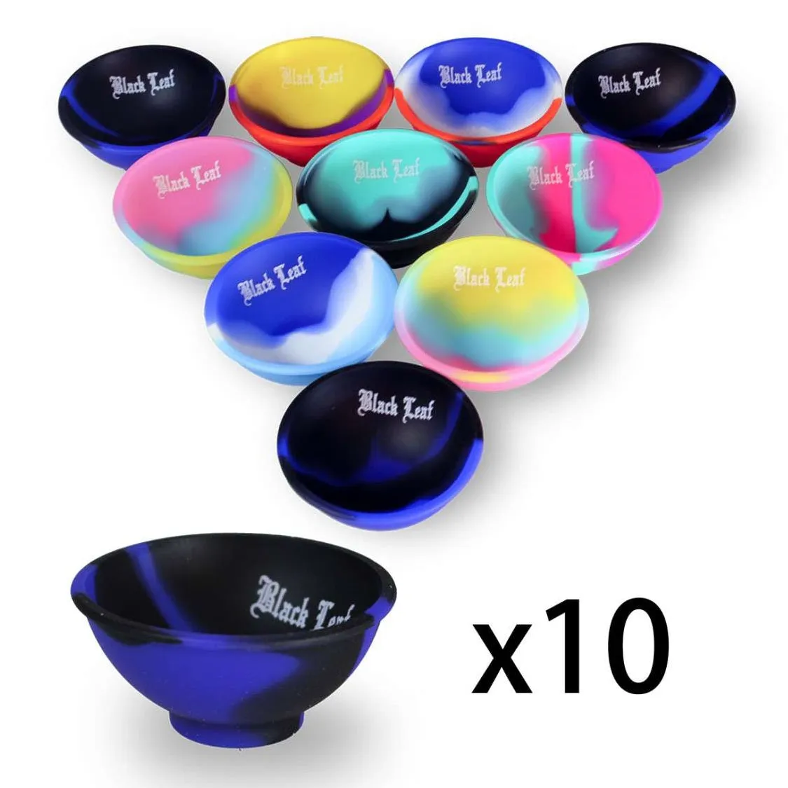Black Leaf Silicone Bowls