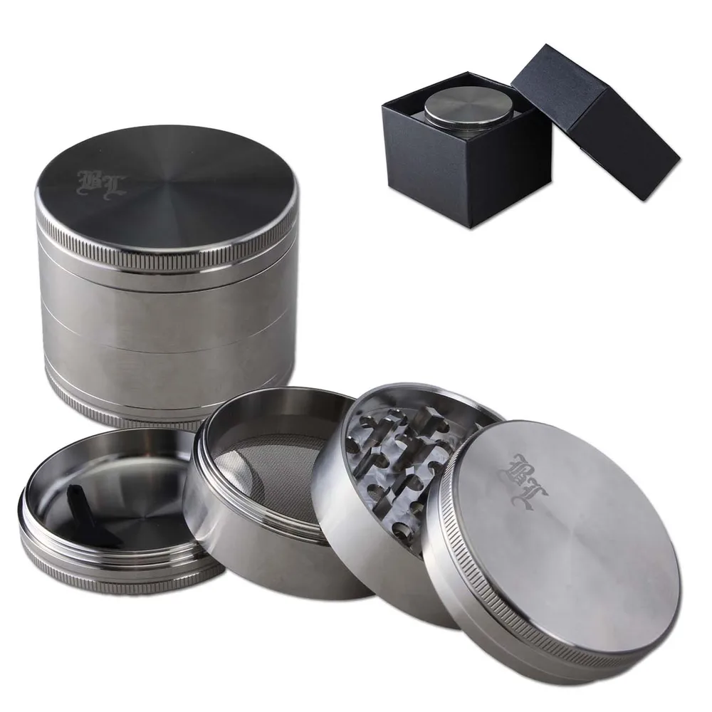 Grinder en acier inoxydable Black Leaf 4 pièces 63 mm