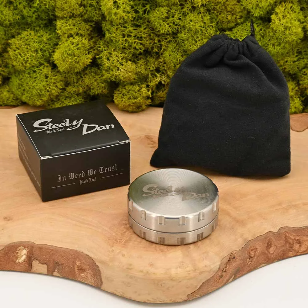 Grinder en acier inoxydable Black Leaf Steely Dan 2 pièces 53 mm