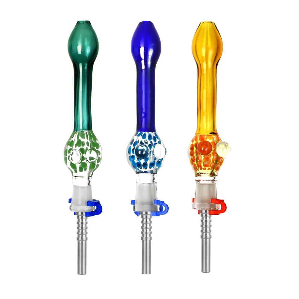Confetti Bubble Dab Straw with Titanium Tip 5 Inch