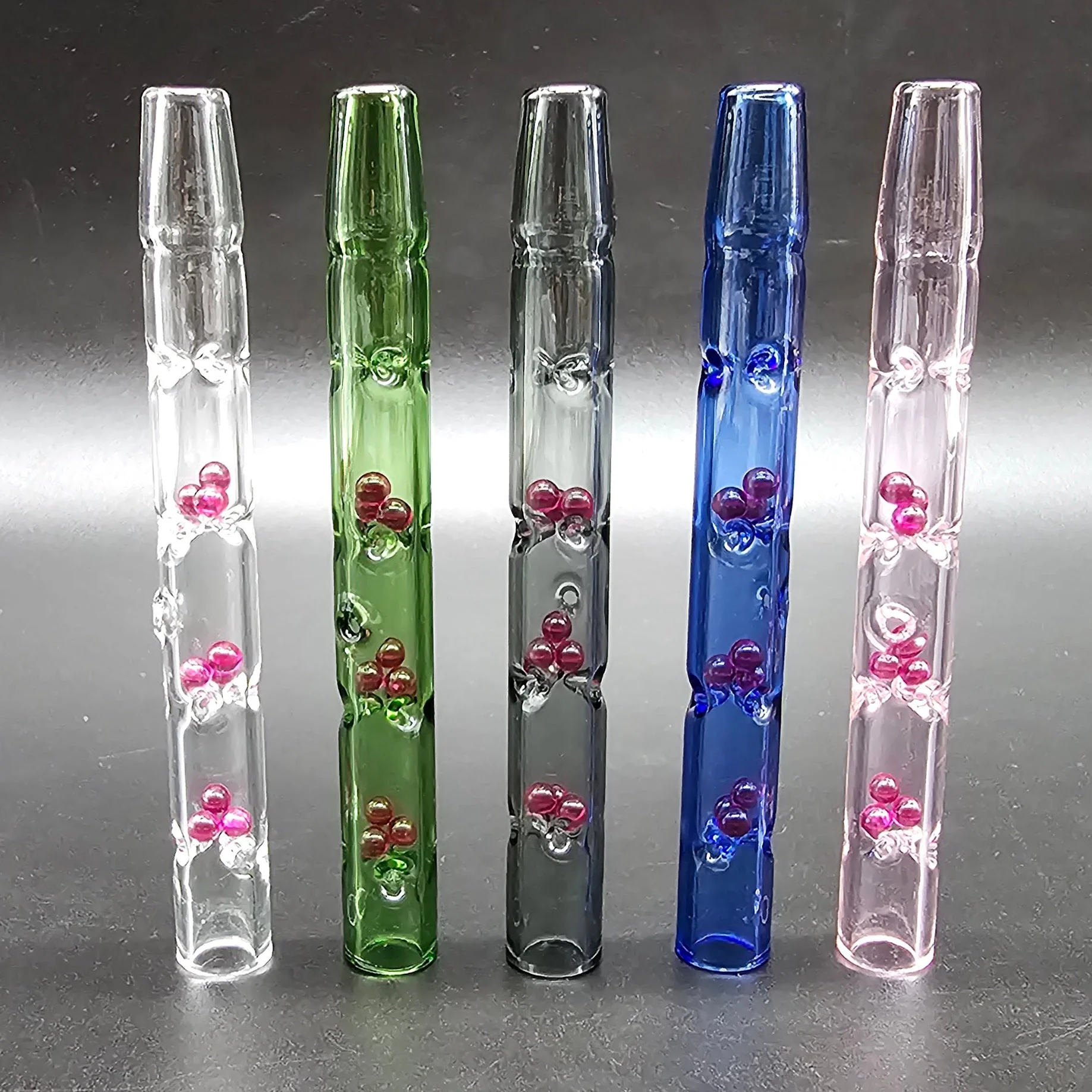 10mm Glass Tube Stem per DynaVap 110mm con 9 Ruby Terp Pearls