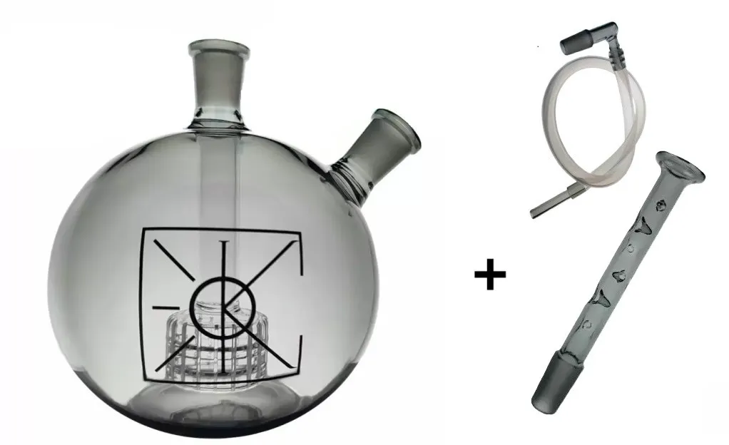 Földgömb alakú üveg bubbler bong perkolátor + 40cm szilikon szájrész