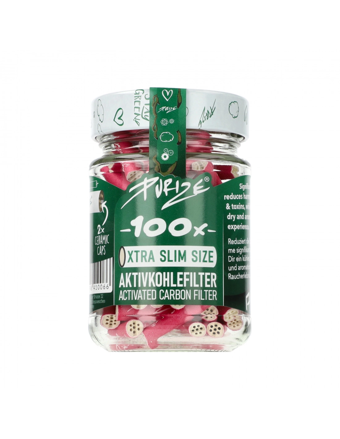 Filtry Purize XTRA Slim PINK z aktywnym węglem – 100 szt. śr. 6 mm