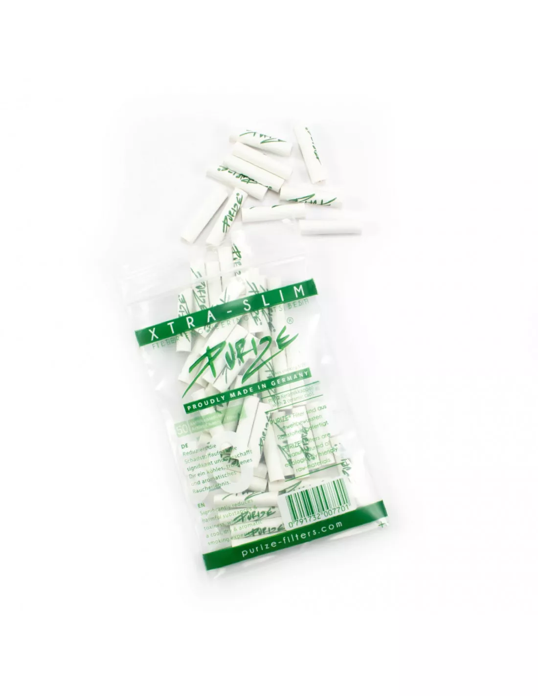 Filtry Purize XTRA Slim z aktywnym węglem 50 szt. BIAŁE śr. 6 mm