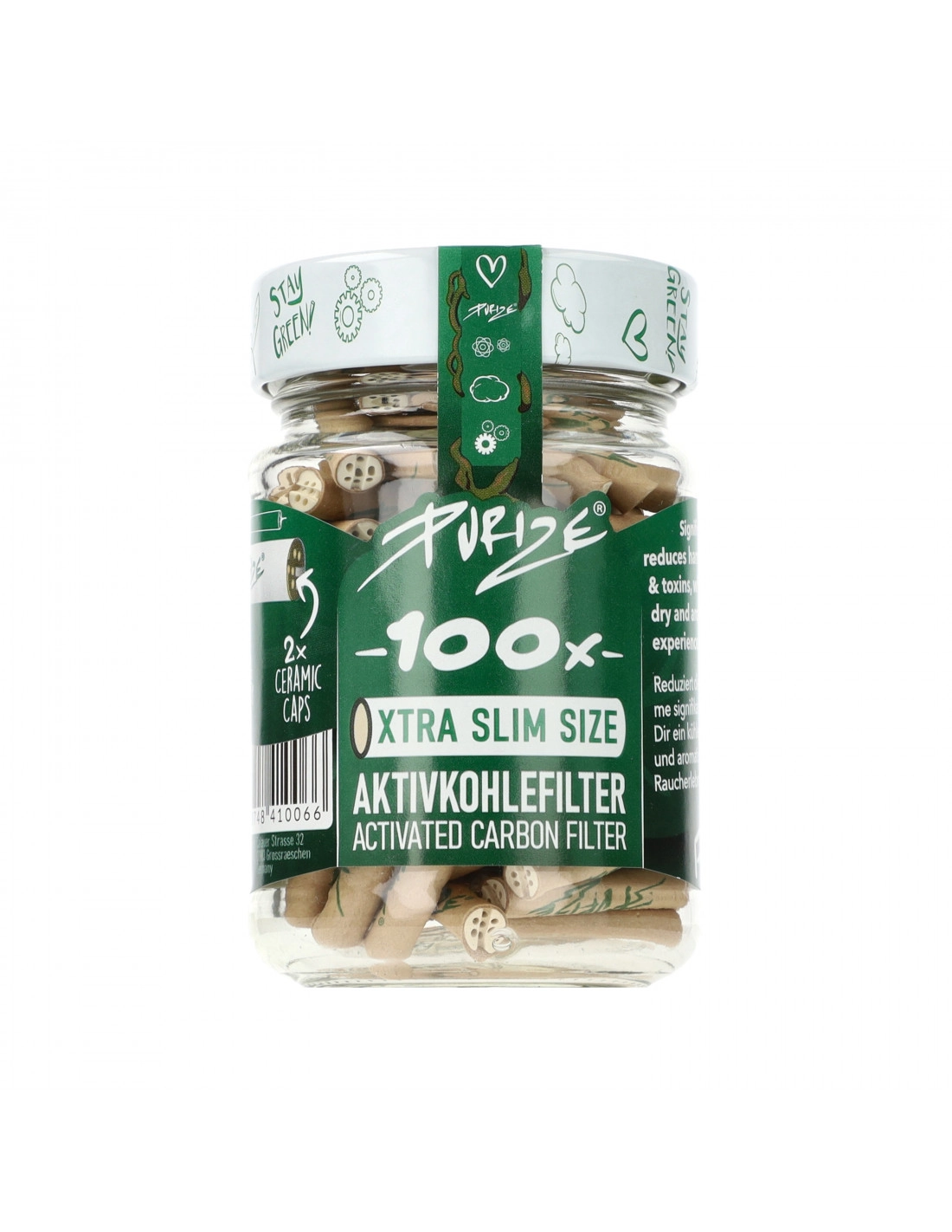Filtry węglowe Purize XTRA Slim 100 szt. ORGANIC śr. 6 mm