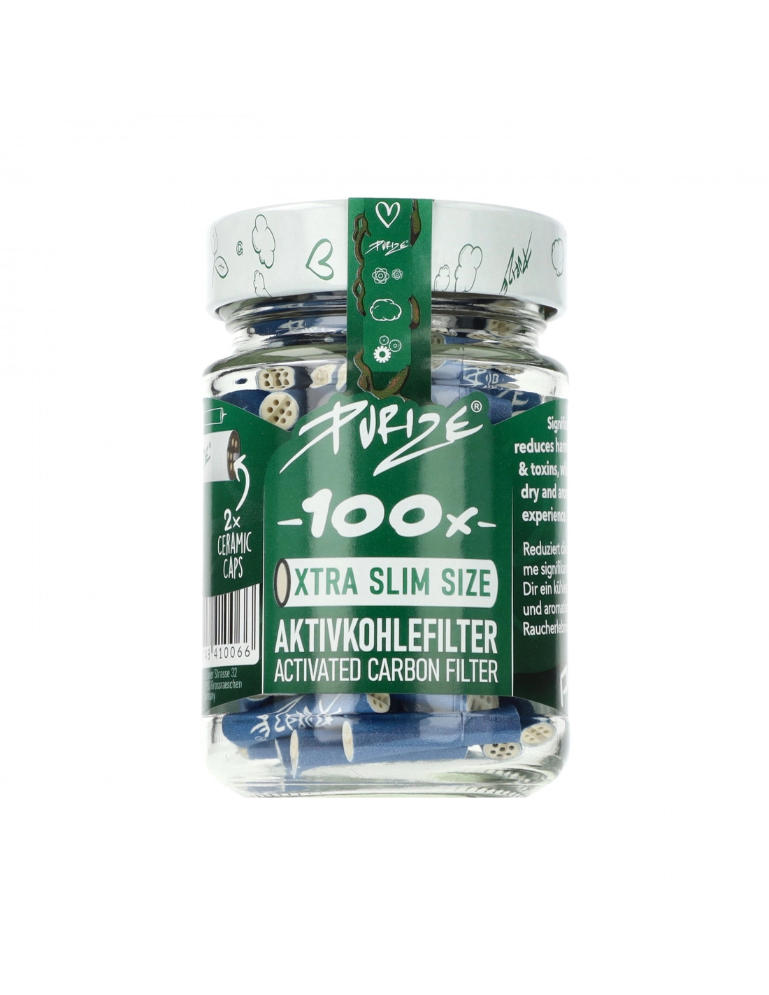 Filtry węglowe Purize XTRA Slim Blue 100 szt. śr. 6 mm