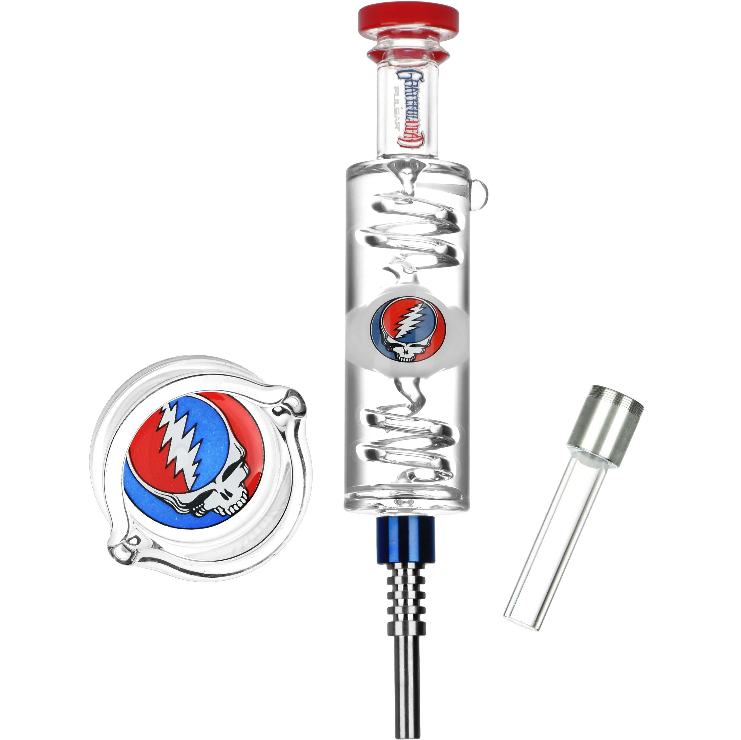 Grateful Dead x Pulsar Glycerin Dab Straw & Dab Dish | Stealie