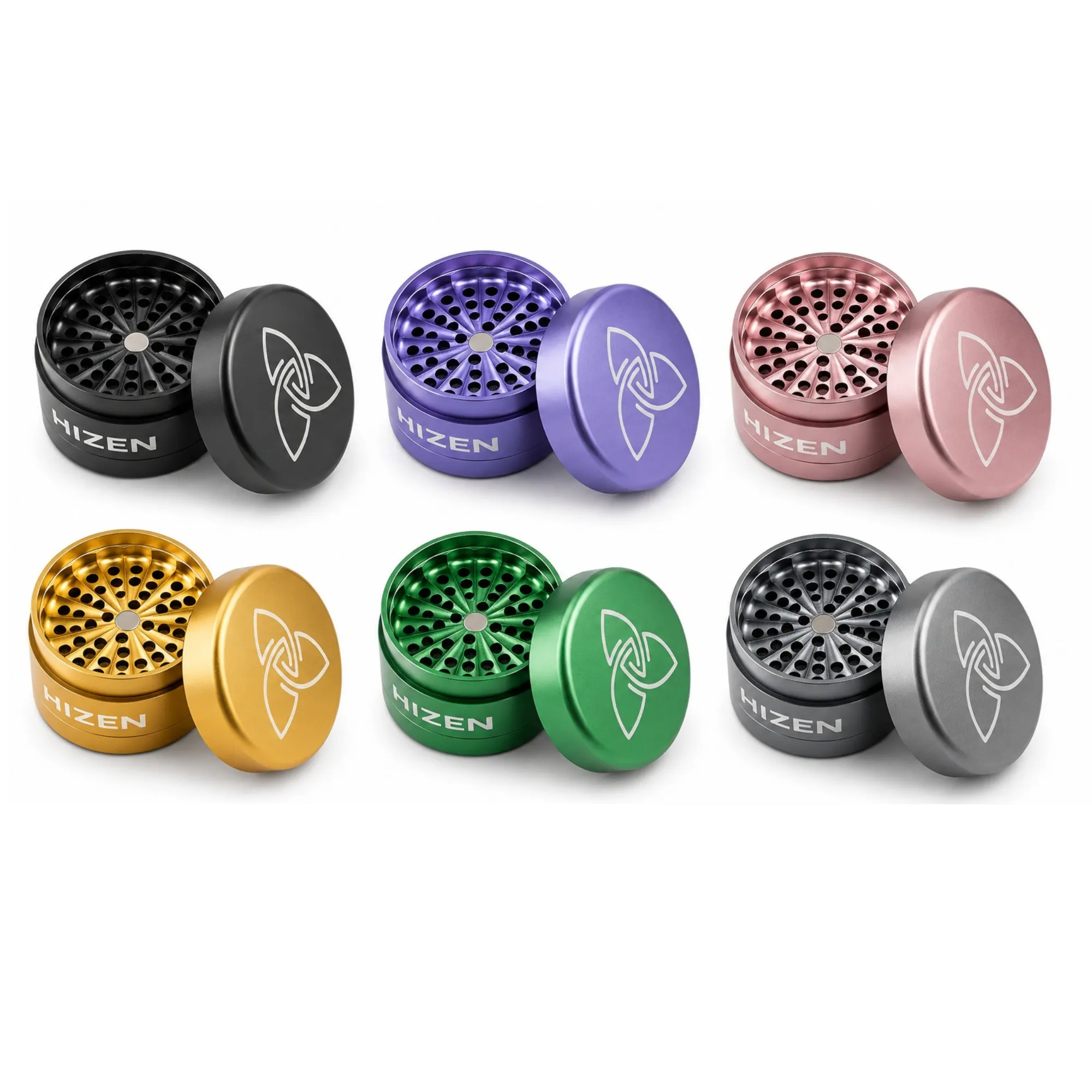 Hizen Toothless Aluminium Grinder 63mm Silver