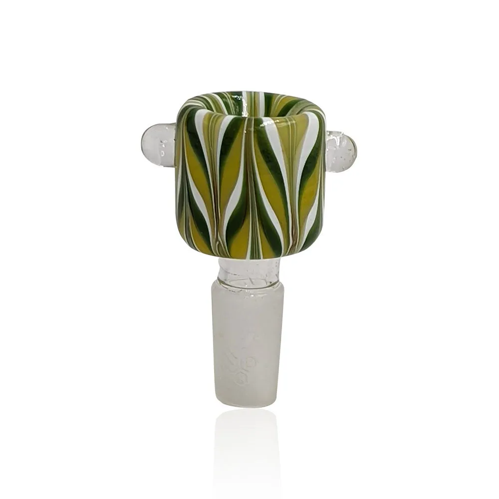 Honeybee Herb Green Line Swirl Bol Piece - 14mm Male