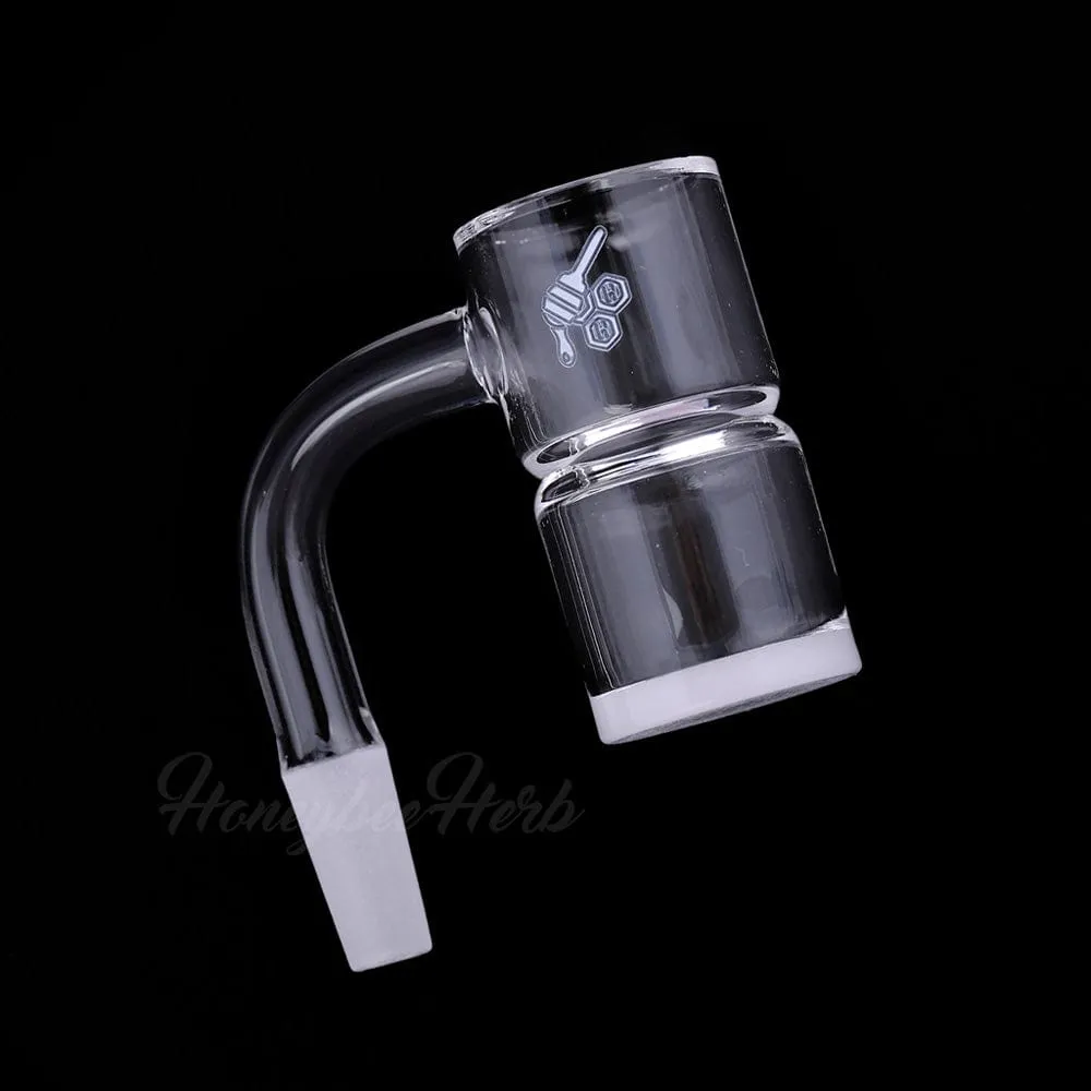 Honeybee Herb Yellow Line Honey & Milk Bevel Splash Bucket Quartz Banger