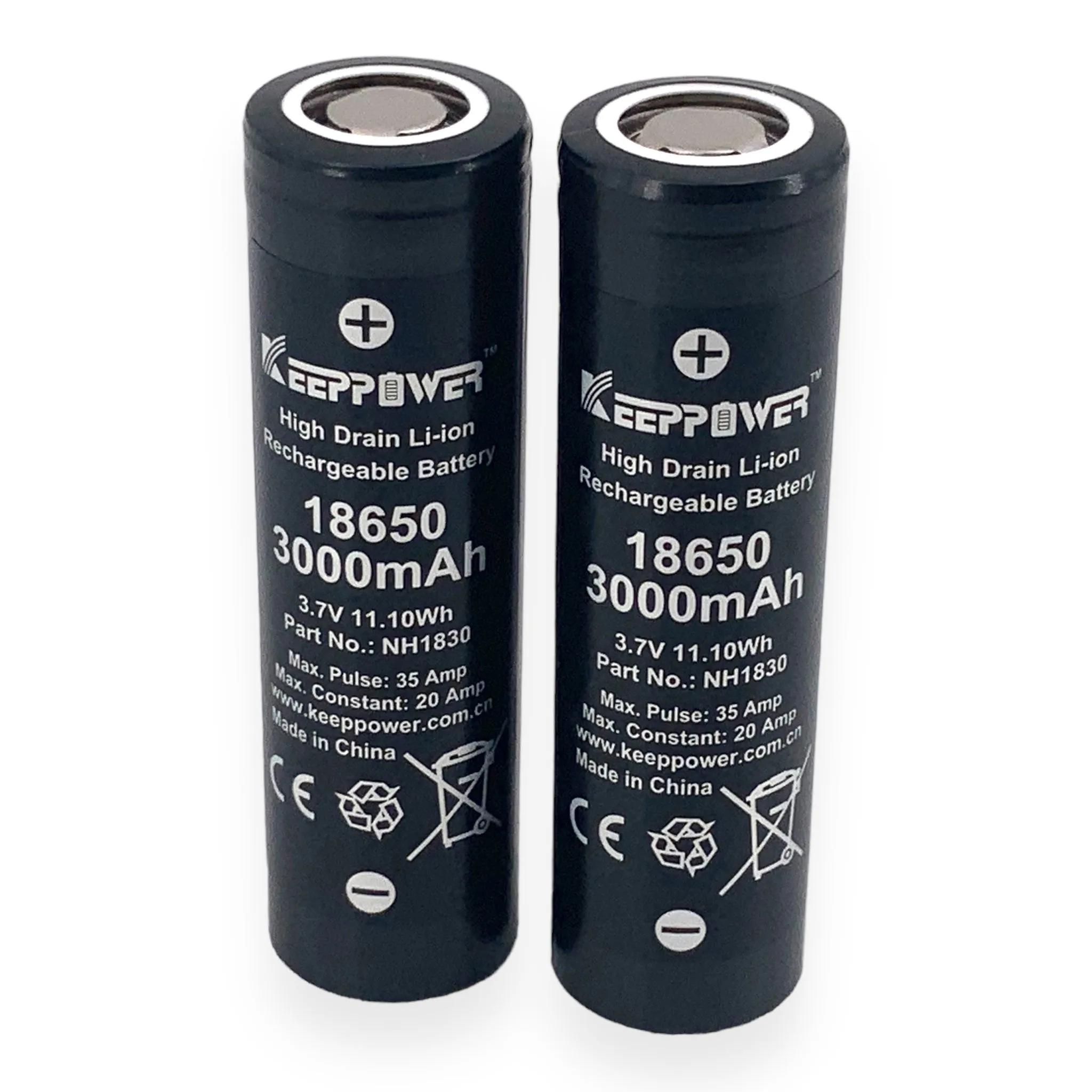 Keeppower 18650 Li-Ion aufladbare Batterys 2er Set