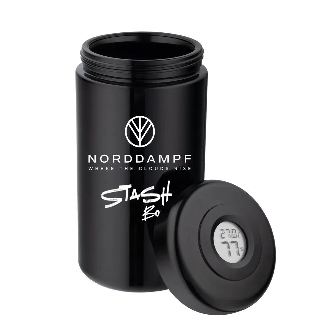 Norddampf Stashbox Mironglass mit Hygrometer (100/500/1000 ml)