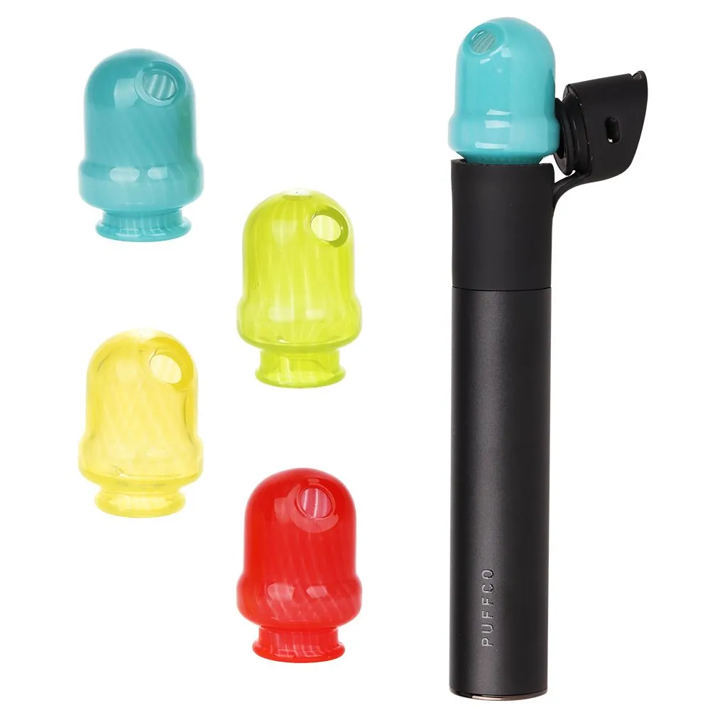 Pulsar Round Tip Glass Mouthpiece Attachment for Puffco Pivot with Display Stand