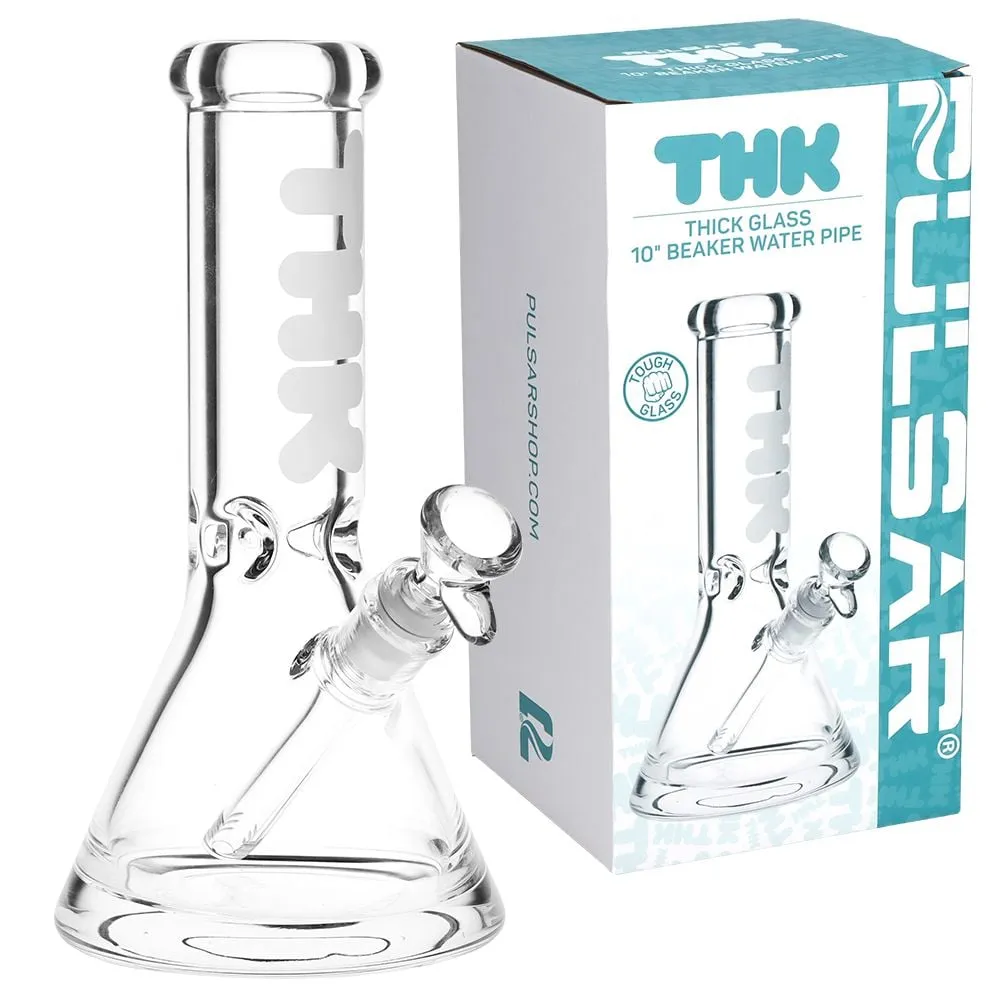 Pulsar “THK” 9mm Beaker Glass Water Pipe – 10″ / 14mm F