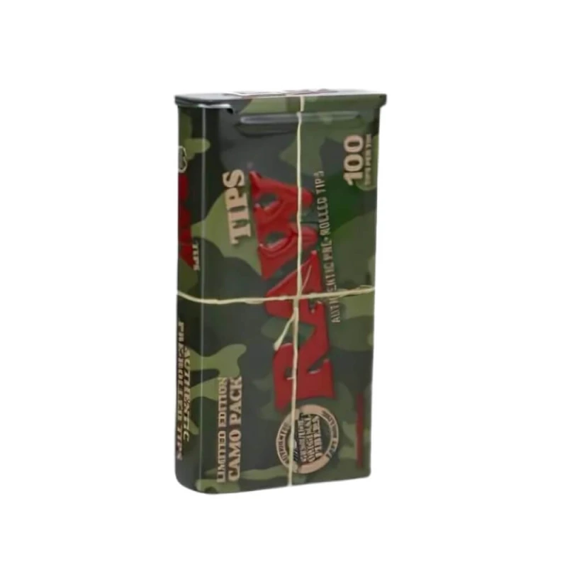 RAW Camo 100 vorgerollte Tips, limitierte Auflage (6 Dosen/Display)