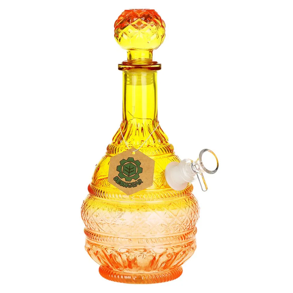 SeshGear Vintage Ombre Glass Water Pipe 10.5" Round Lotus