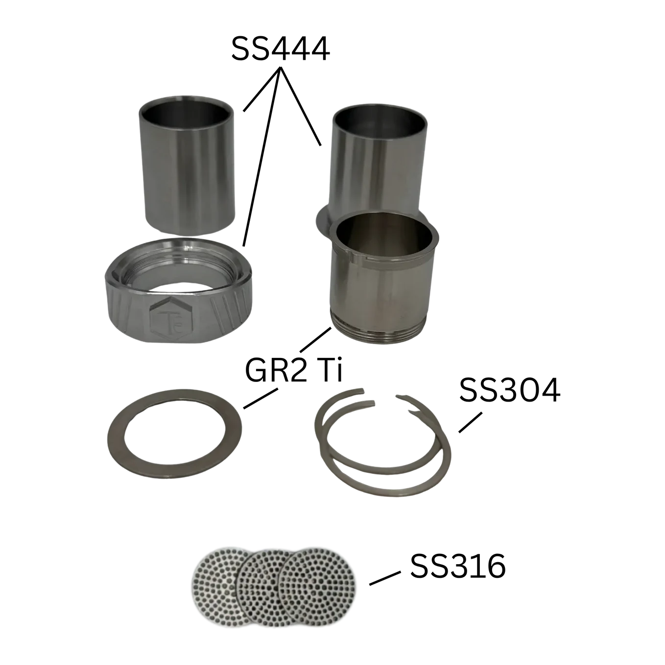TCC Universal Baller Housing SS444 Titanium 2