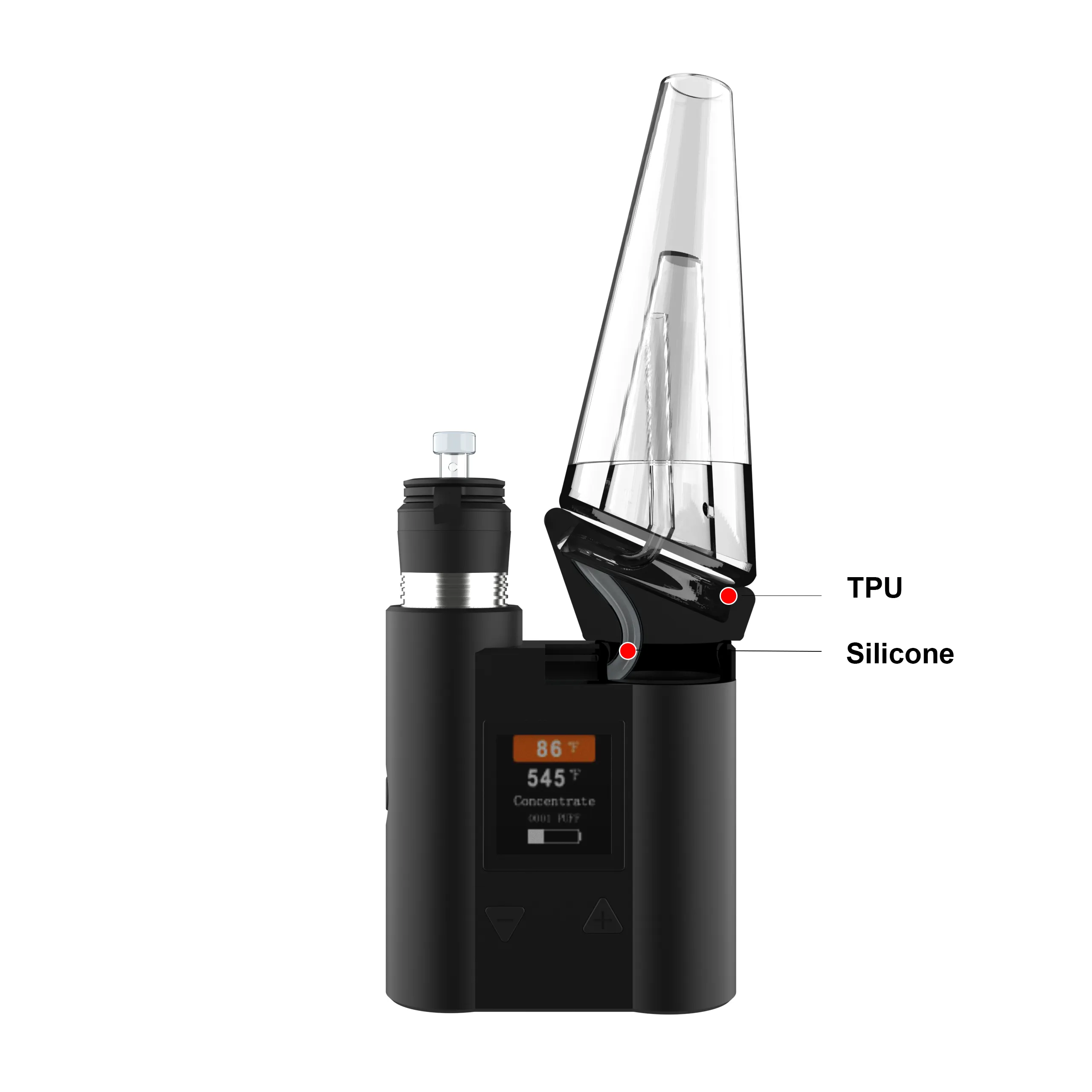 The JCVAP Pockety Puffco Peak Pro Glass Adaptor