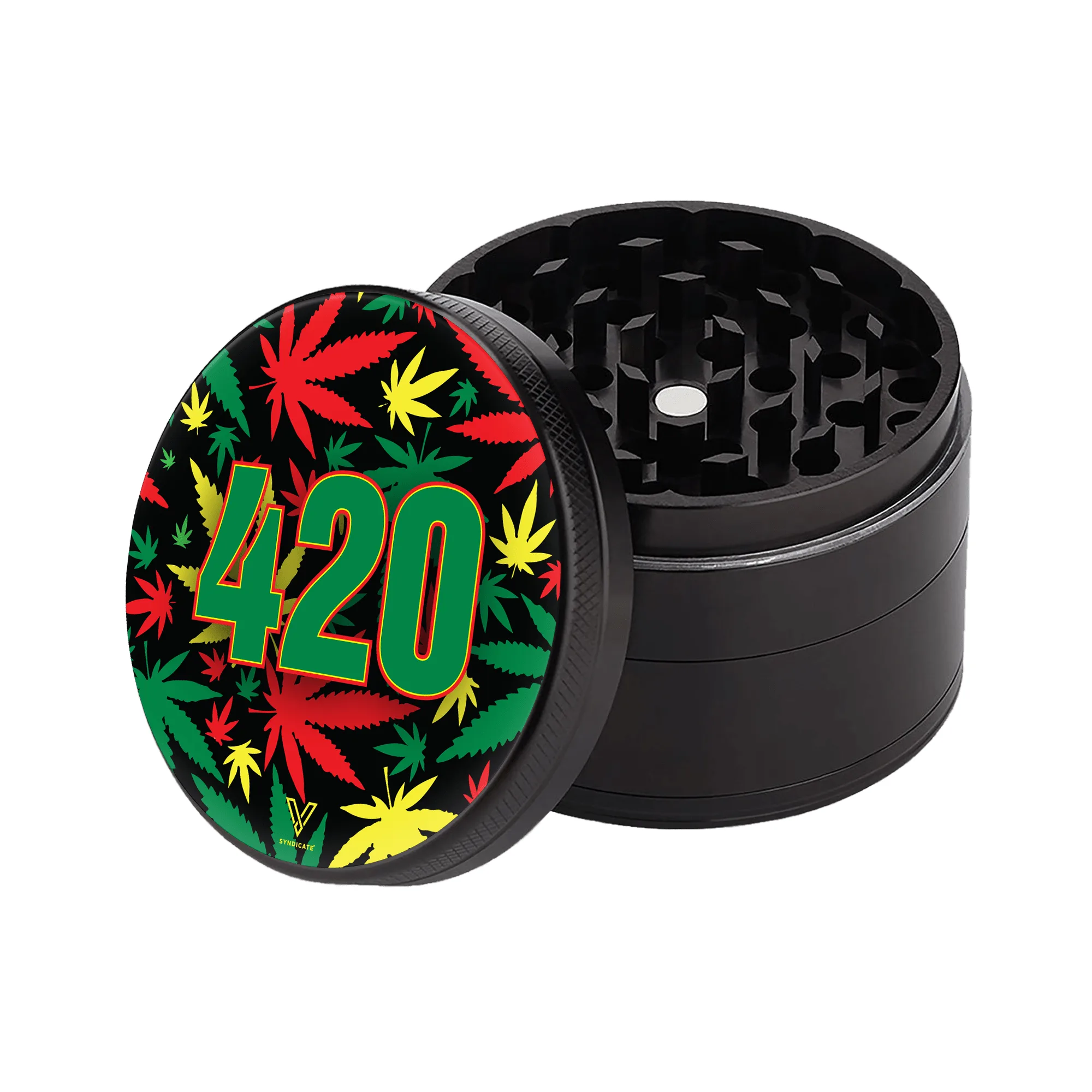 V-Syndicate 420 Rasta CleanCut Grinder 4-Piece