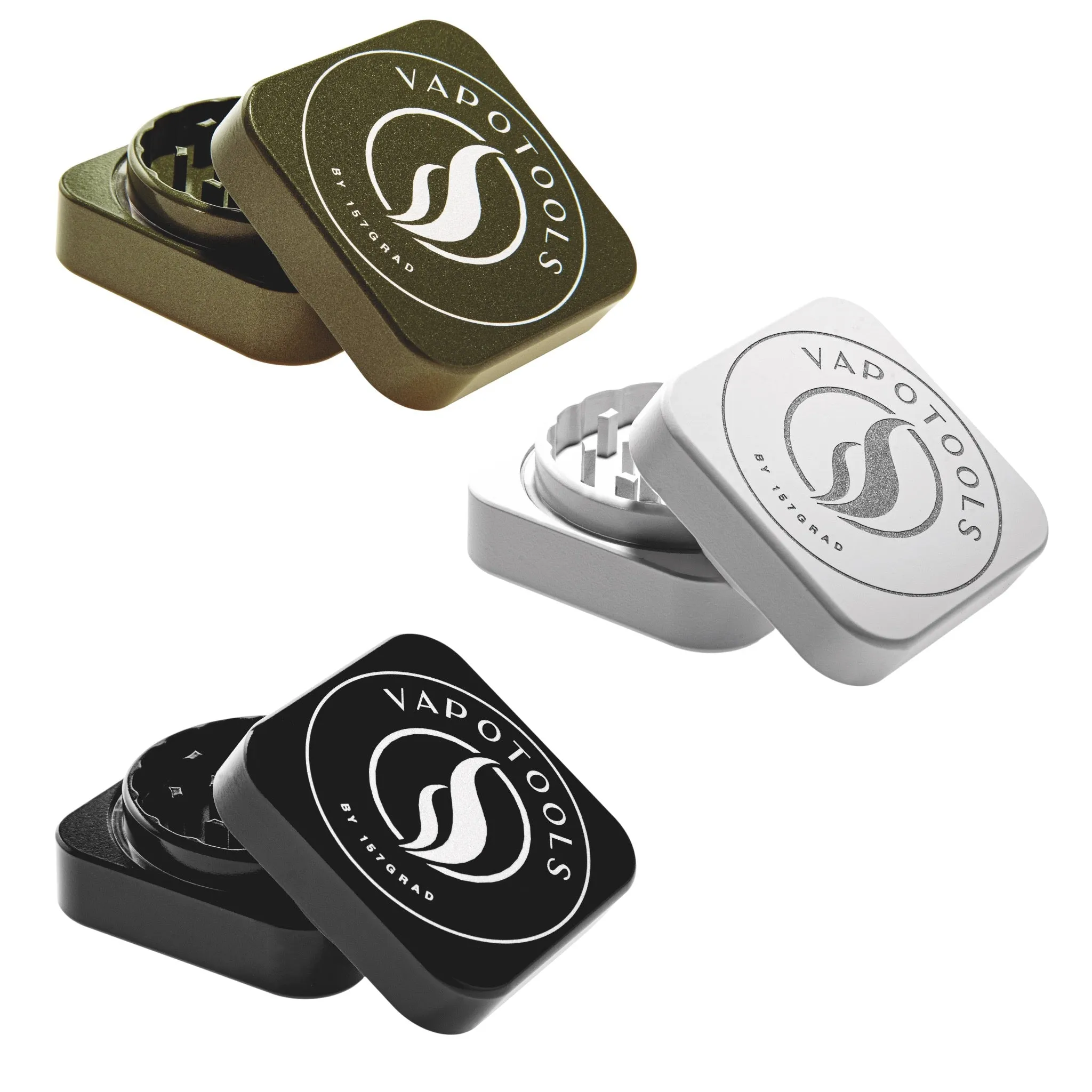 Vapotools by 157Grad Ceramic Square Grinder 2-Piece - Various Colors