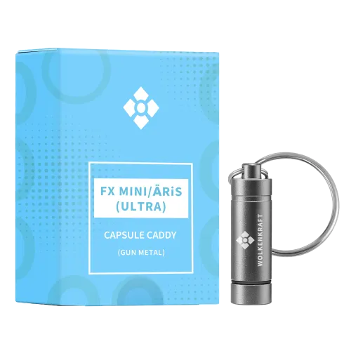 WOLKENKRAFT Dosierkapsel-Container für 2 Kapseln | WOLKENKRAFT ÄRiS, FX MINI und ULTRA's *Gun Metal*