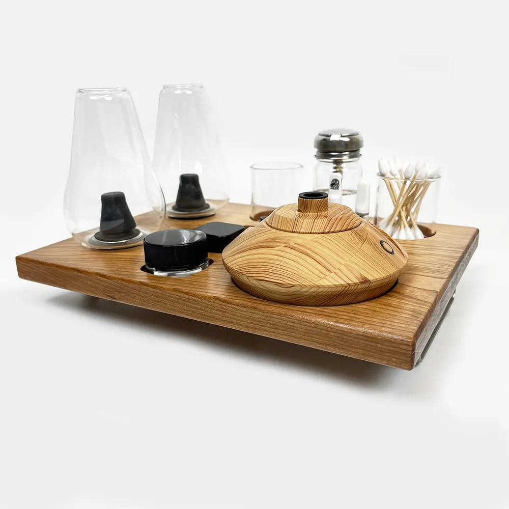 Zenco Basic All Wood Tray with ISO Dispenser and Swab Jar