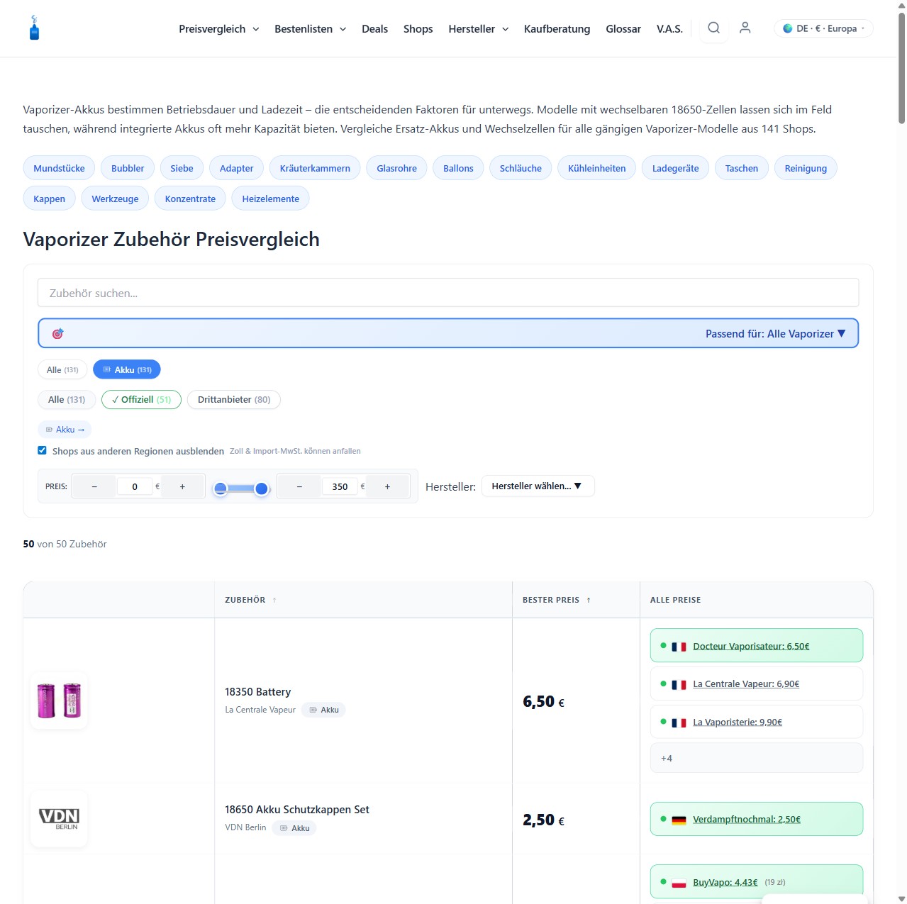 Vaporizers with replaceable battery