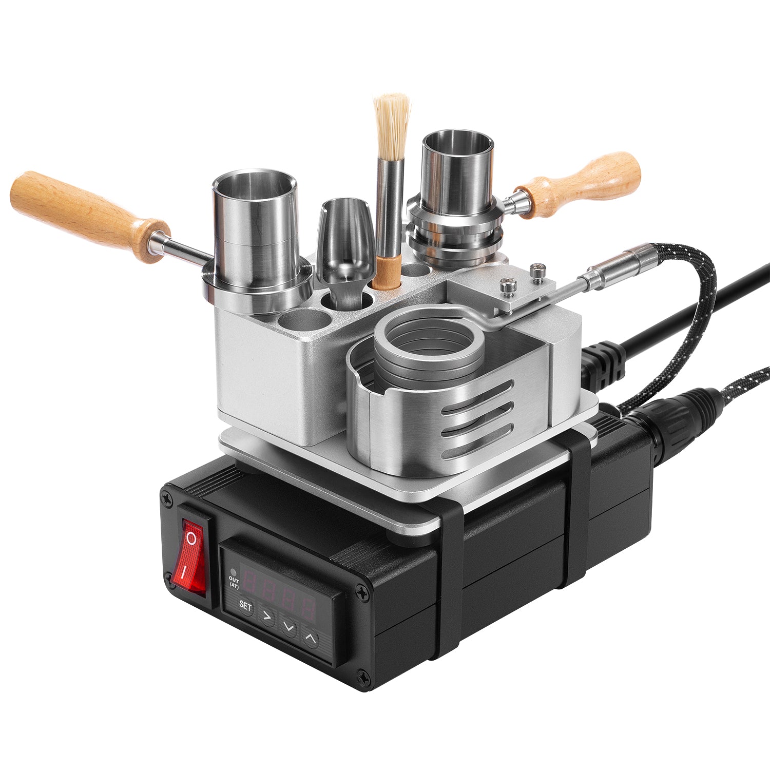 WOHW V2 tete injection gros plan billes de rubis boitier titane