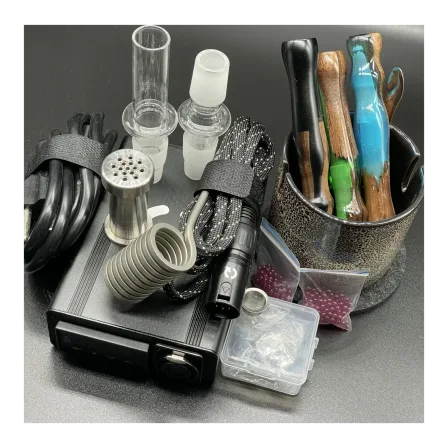 Taroma 360 Komplettset von QaromaShop mit PID-Controller, Heizspule, Titangehäuse, Glasstielen und Rubinperlen